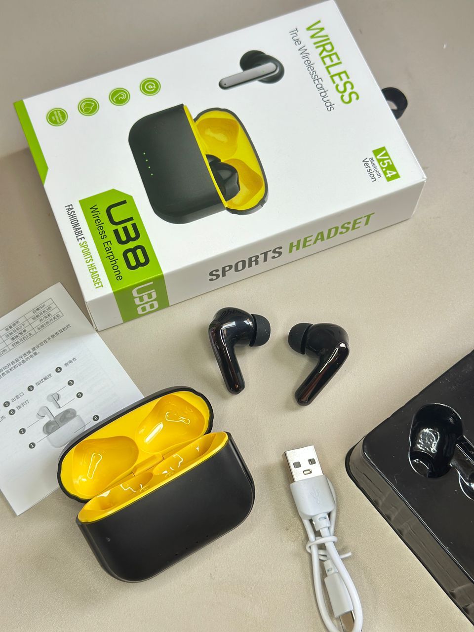 U38 True Wireless Earbuds V5.4 | ফ‍্যাশানেবল স্পোর্টস হেডসেট | টাচ কন্ট্রোল TWS