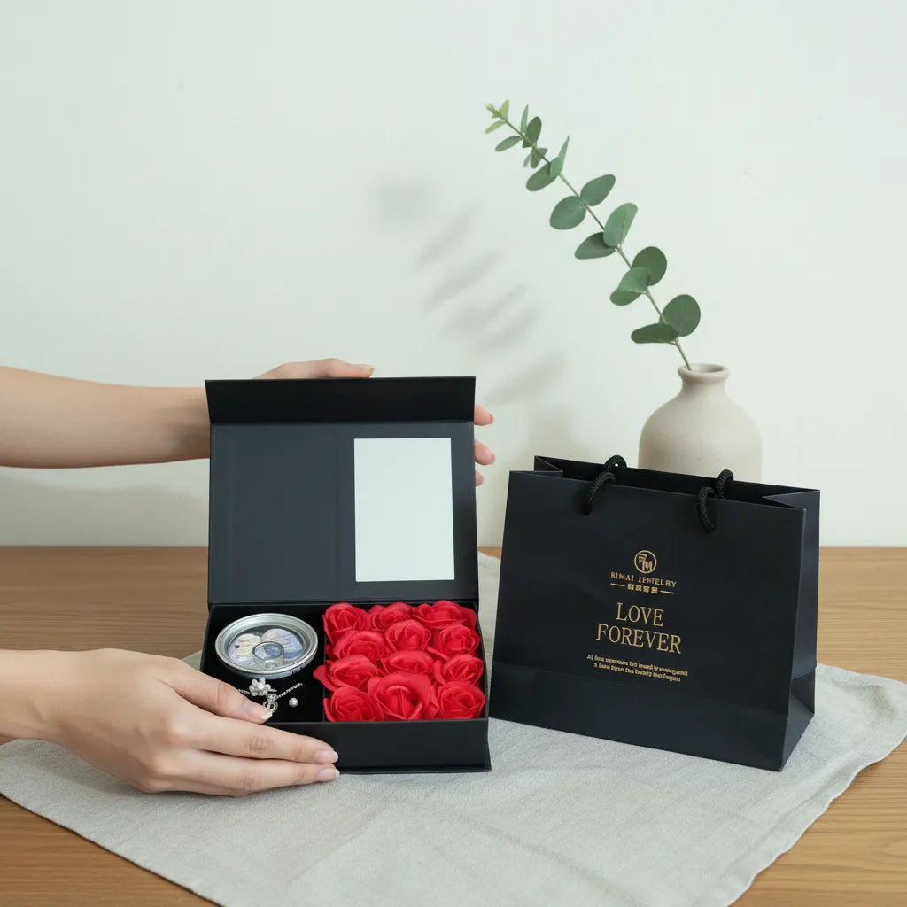 Love Forever Rose Pearl Necklace Luxury Combo Gift Box With Bag