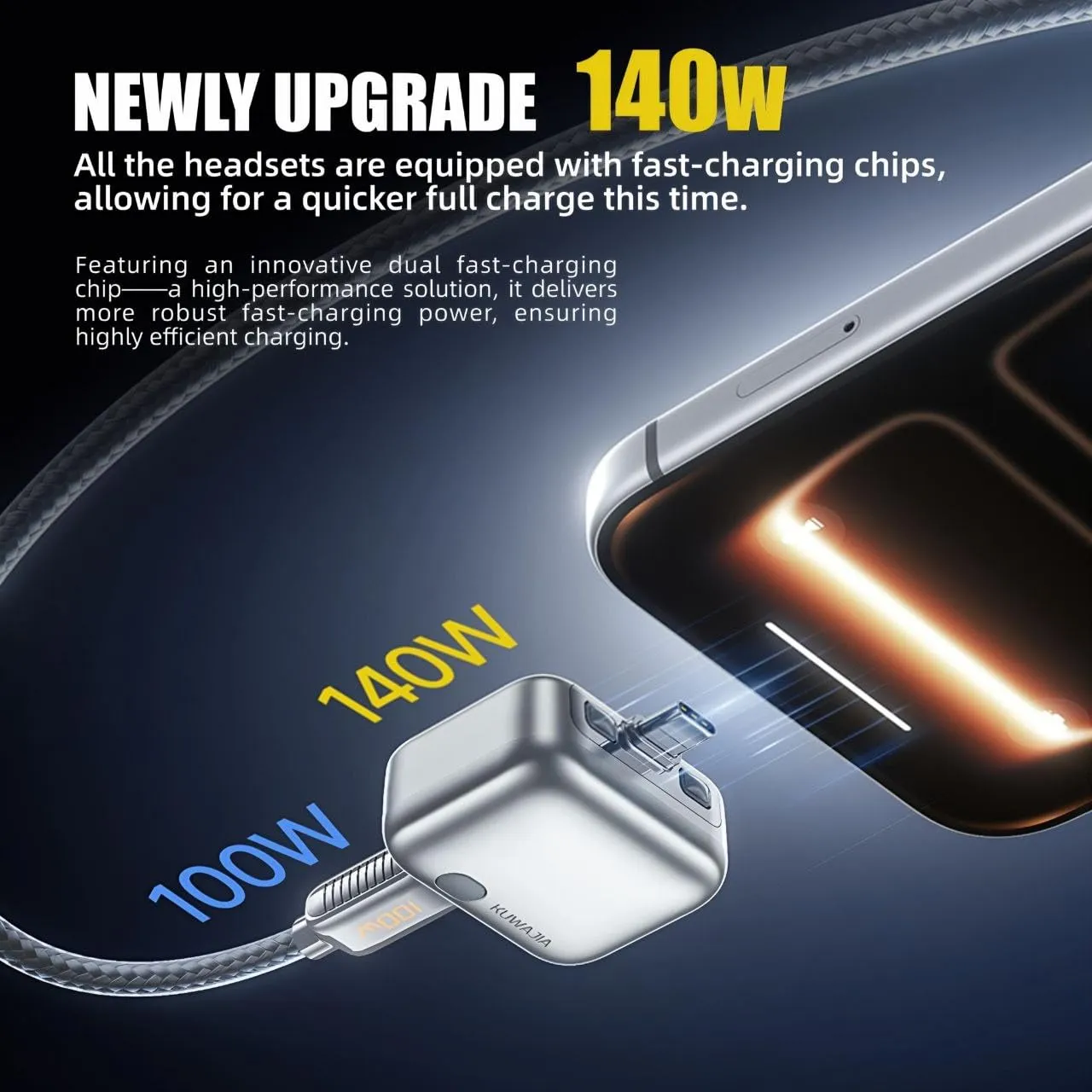 LX-007 Smart Auto Power Disconnect Charger Adapter with Type-C Cable - Full Charge Protection for Android, iPhone & Tablets