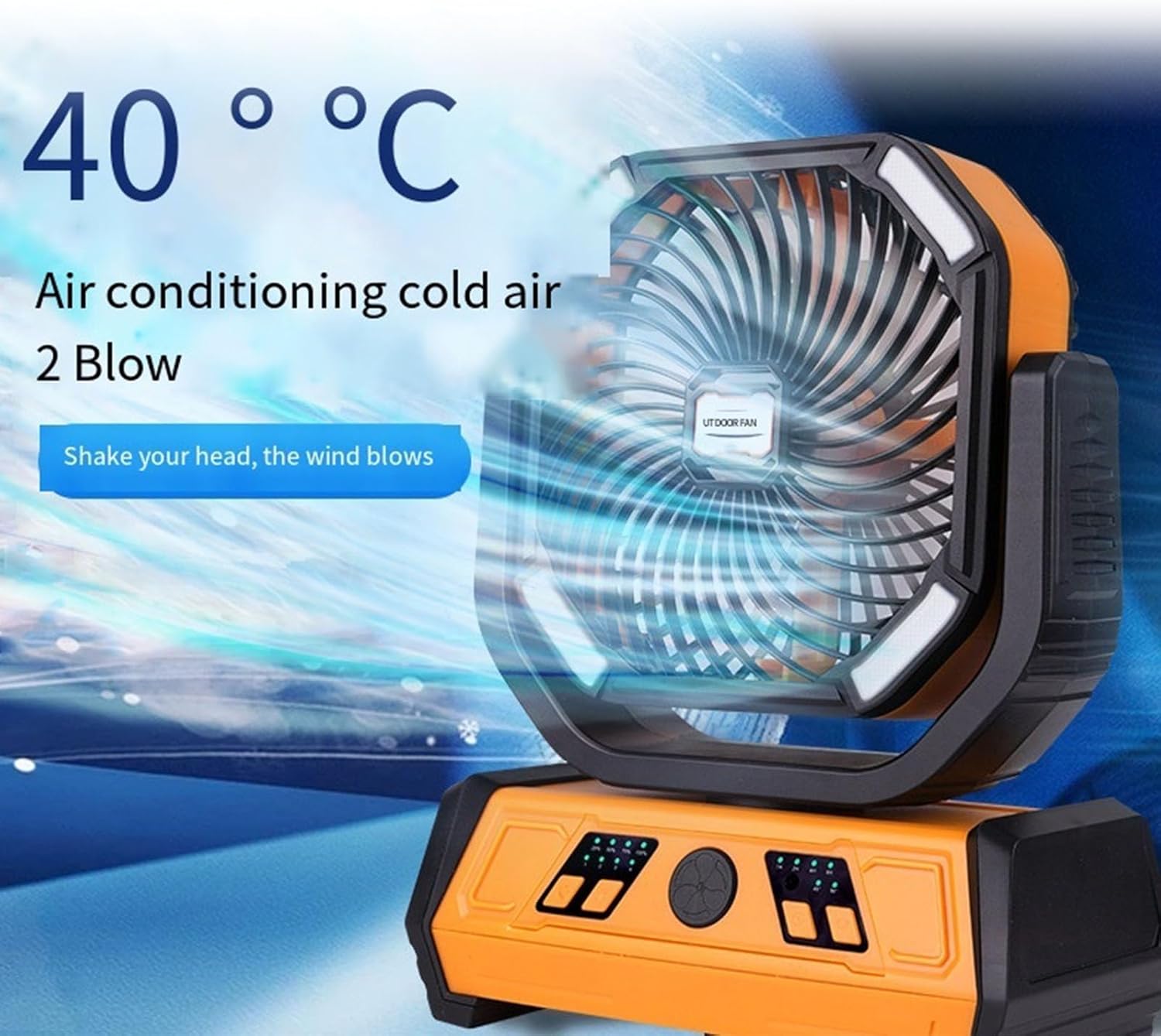 X30 Rechargeable Outdoor Camping Fan with Remote Control - Multi-functional Portable Fan with LED Light, Power Bank & Auto Oscillation